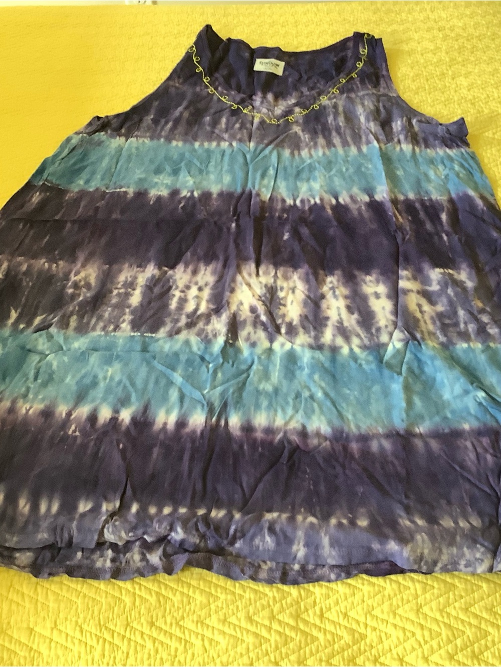 Women’s Sleeveless Tie-Dye Blue & Purple Swimsuit Cover Up